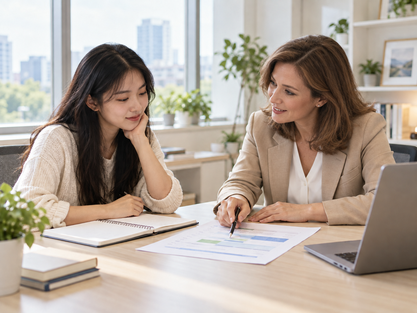 Student receiving academic guidance