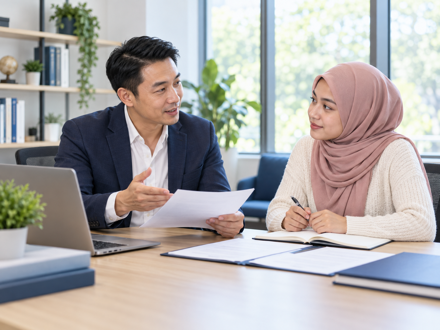 Student receiving academic guidance