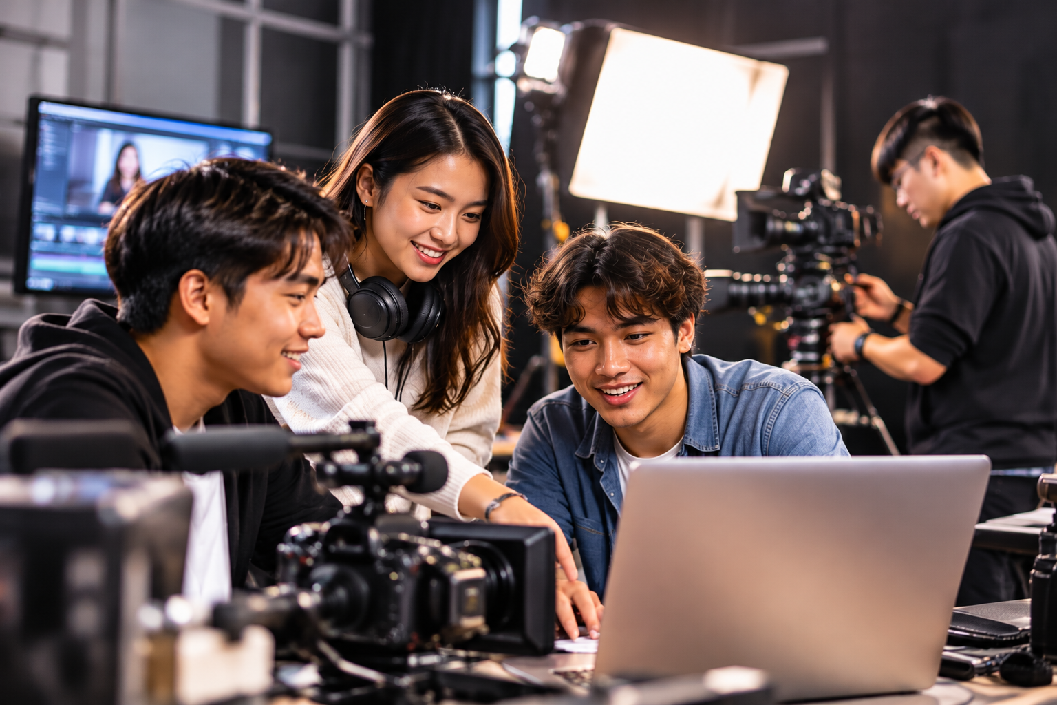 Students studying Media and Communication